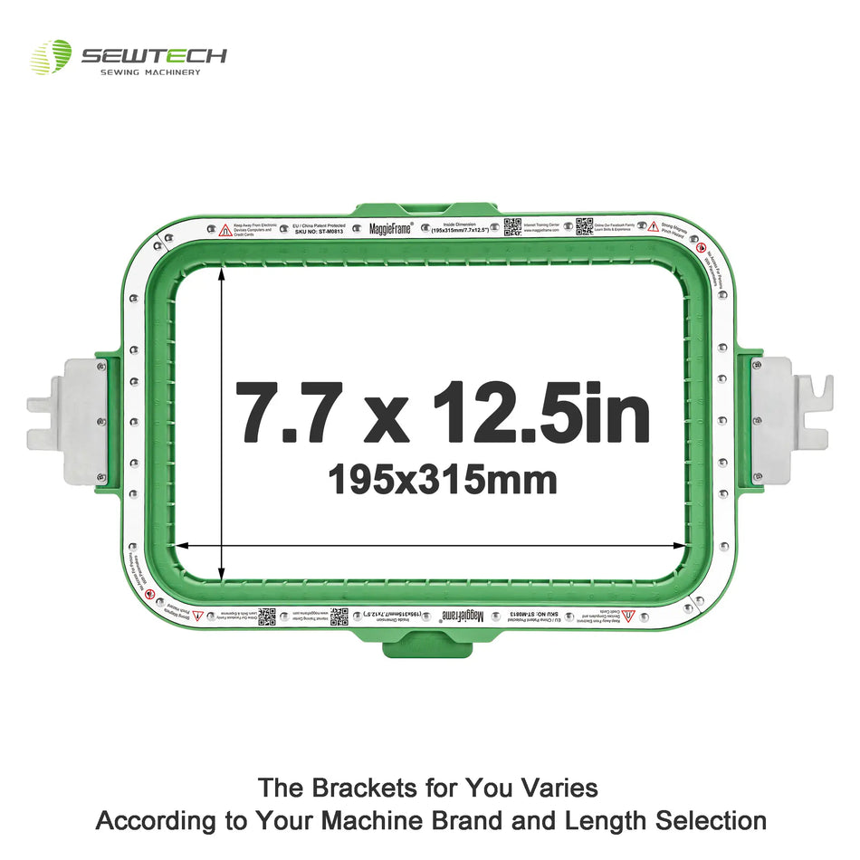 Bastidor magnético Sew Tech MaggieFrame de 195 x 315 mm (7,7 x 12,5 pulgadas) para Barudan EFP