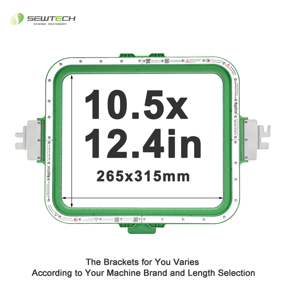 Bastidor magnético Sew Tech MaggieFrame de 265 x 315 mm (10,5 x 12,4 pulgadas) para Barudan EFP