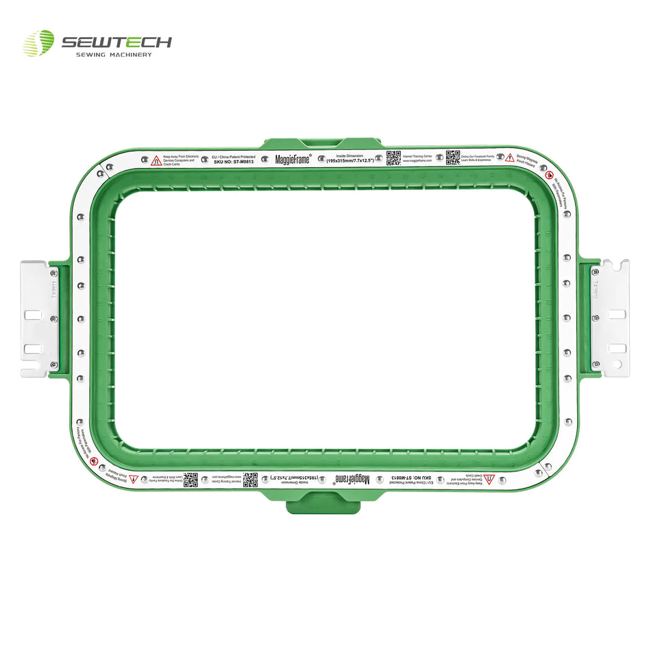 Marco magnético MaggieFrame de Sew Tech, 195 x 315 mm, 7,7 x 12,5 pulgadas, para Ricoma